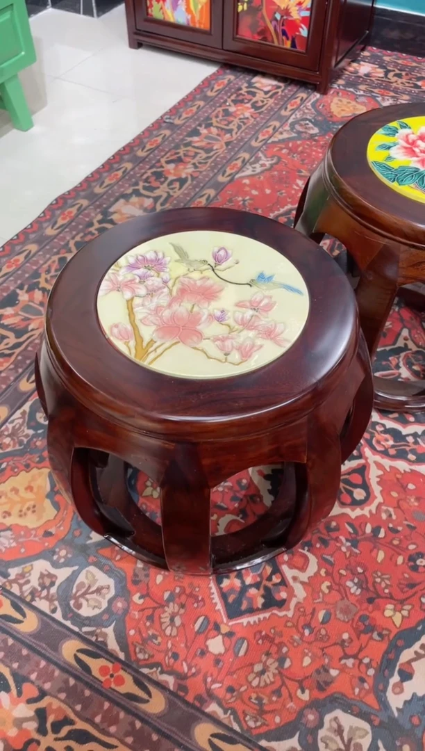 【闪购商品】瓷片鼓凳：30cm高：35粉色花款