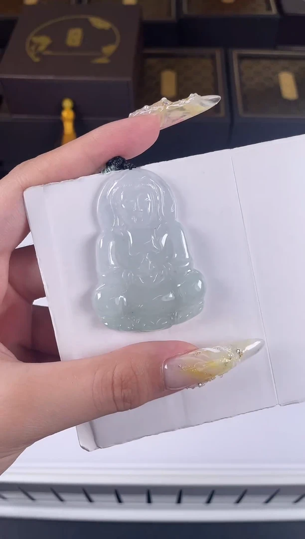 颈饰未镶嵌翡翠ZC115观音+孤品+送同款绳子