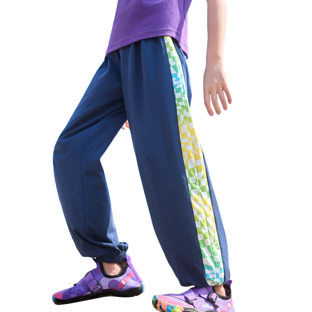 小虎宝儿男童100%纯棉裤子女童夏季薄款防蚊裤2025新款儿童阔腿裤