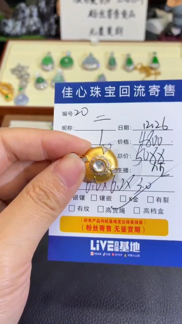 吊坠(不含链)18K金镶嵌翡翠二*～翡翠——1226020