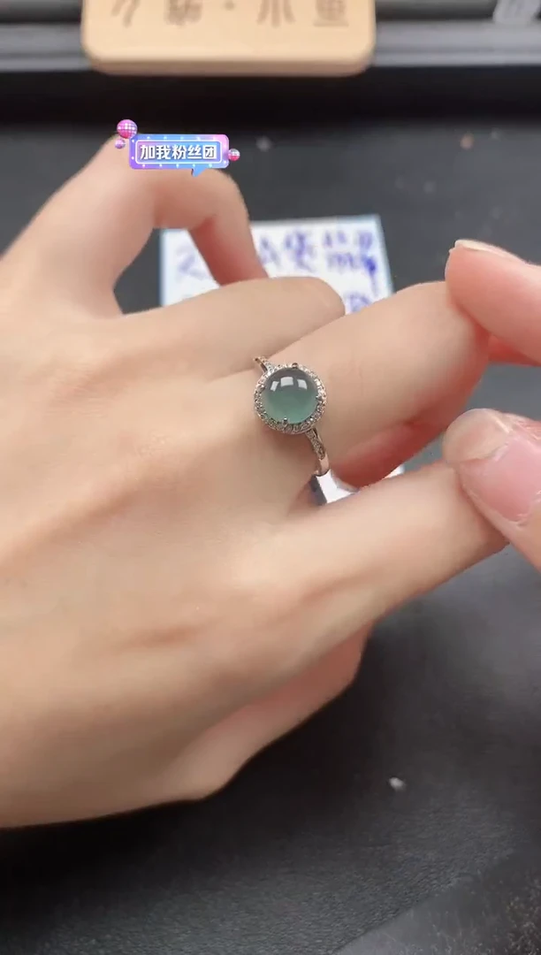 翡翠戒指银S925镶嵌51511