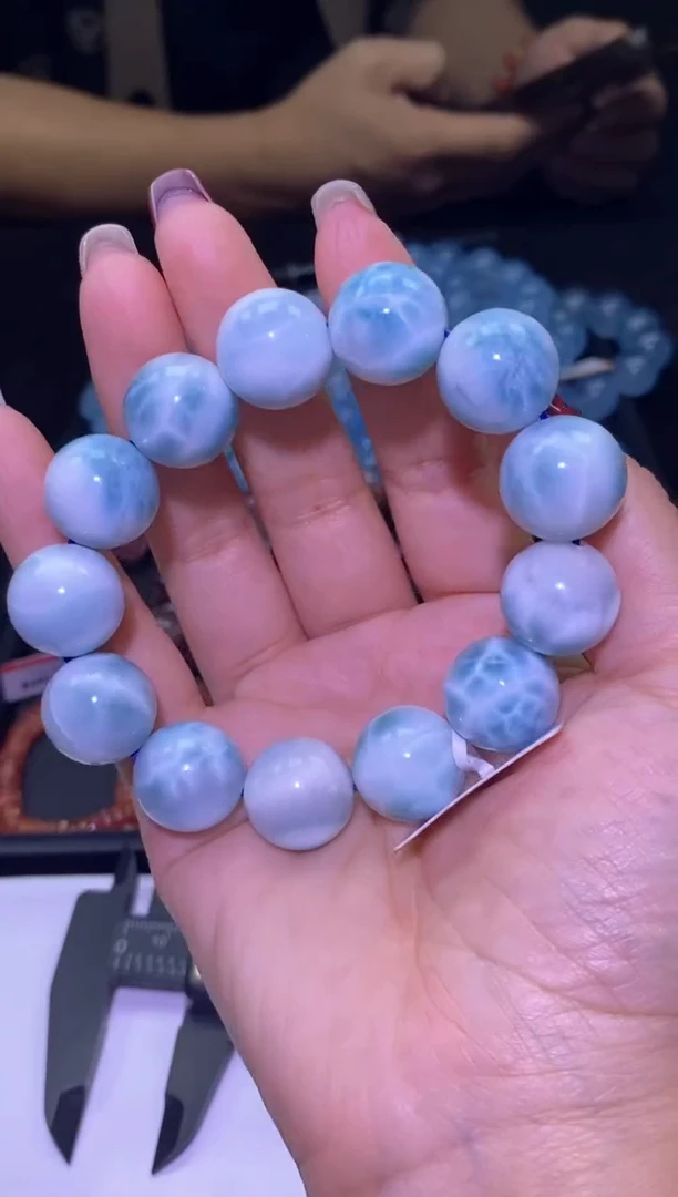 未镶嵌针钠钙石（海纹石）手链海纹石单圈-A10-多样性发其一