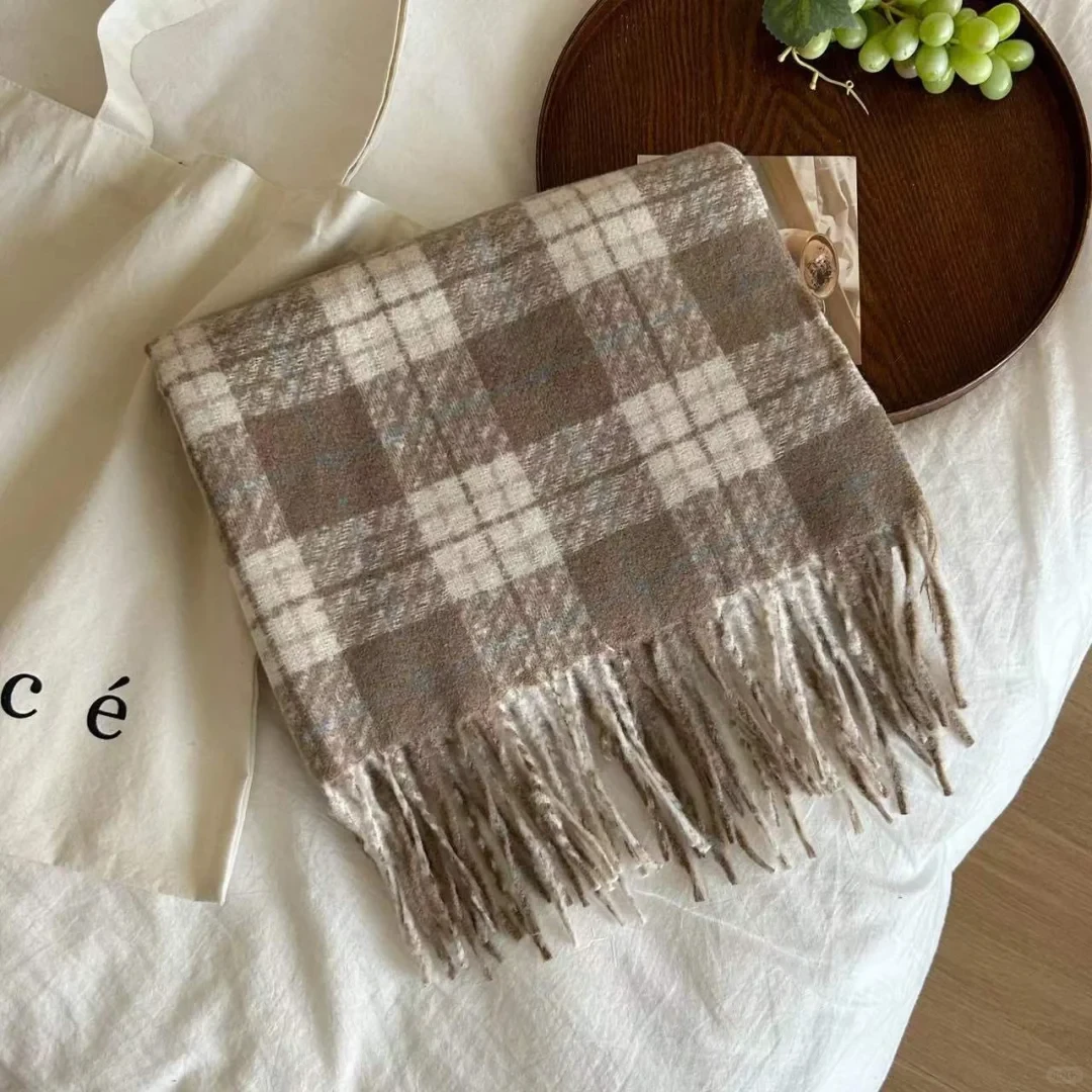 内蒙古直邮秋冬款外贸单时尚经典长款保暖搭子羊毛/羊绒围巾