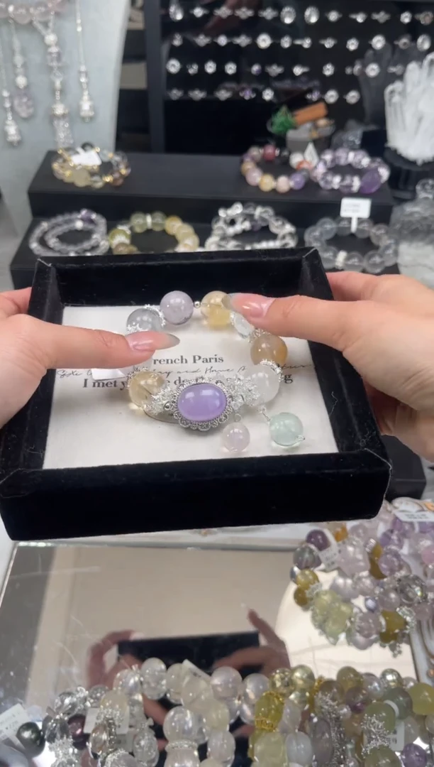 【闪购商品】烟晶手链银S925镶嵌天然水晶 多样性发货