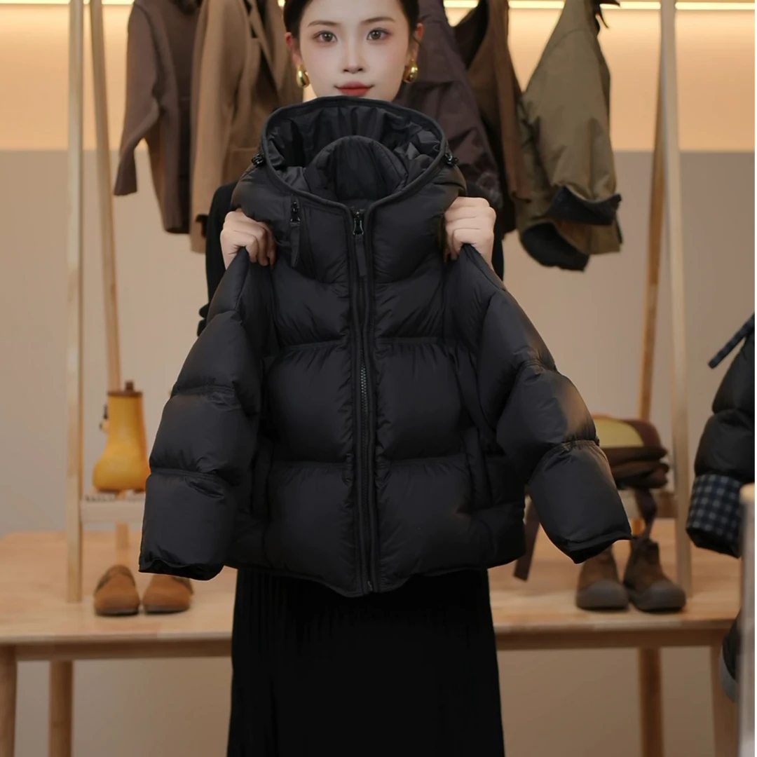 【小森熊】冬季儿童韩版时尚双倍充绒加厚连帽白鸭绒羽绒服