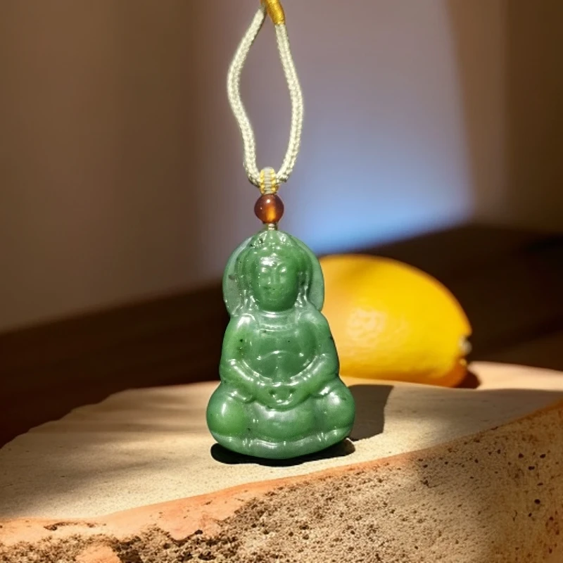 【蒋总福利】纯天然未镶嵌多样性发其一和田玉碧玉观音吊坠