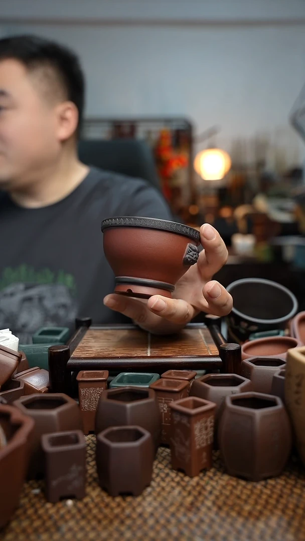 紫砂花盆枫**石長木軒精品紫砂