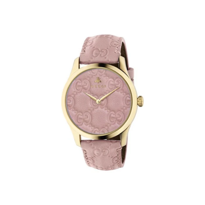 GUCCI古驰 腕表 石英机芯皮革表带38mm表盘女表50米防水YA1264104