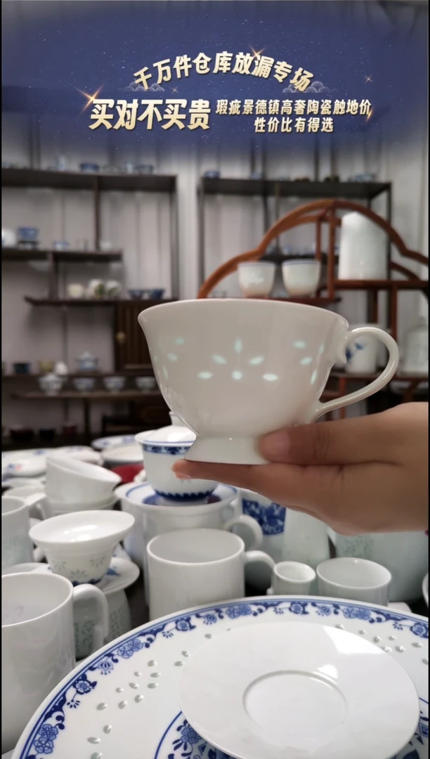 【闪购商品】稻谷壳万花白胎咖啡杯一个