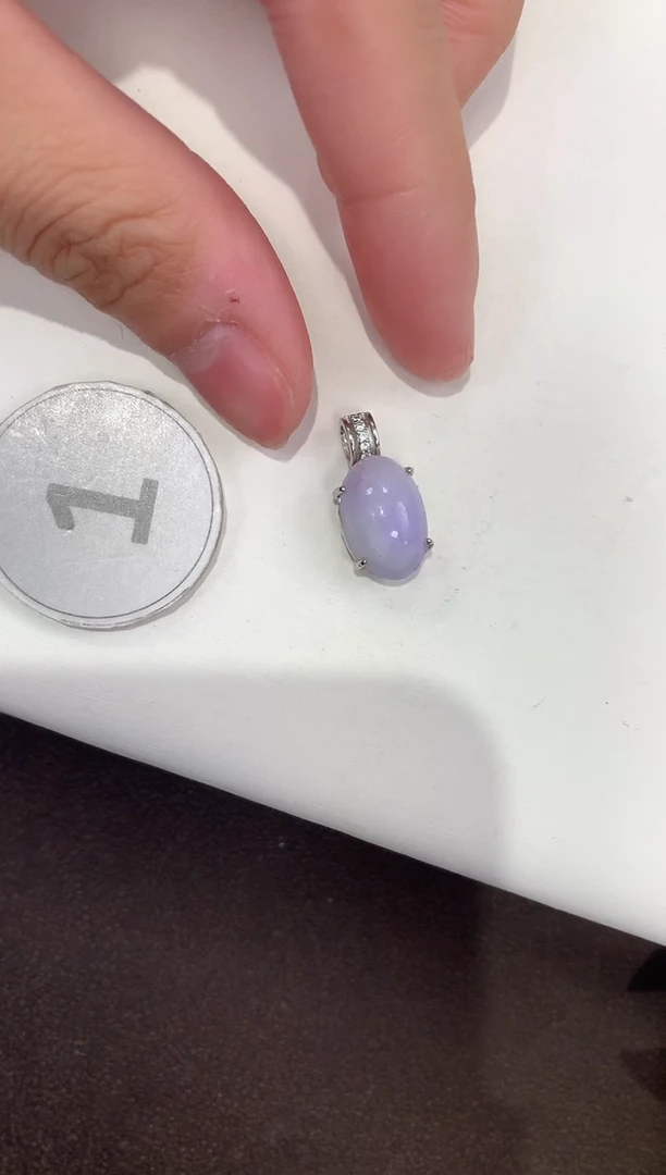 颈饰银S925镶嵌翡翠天然缅甸A货翡翠