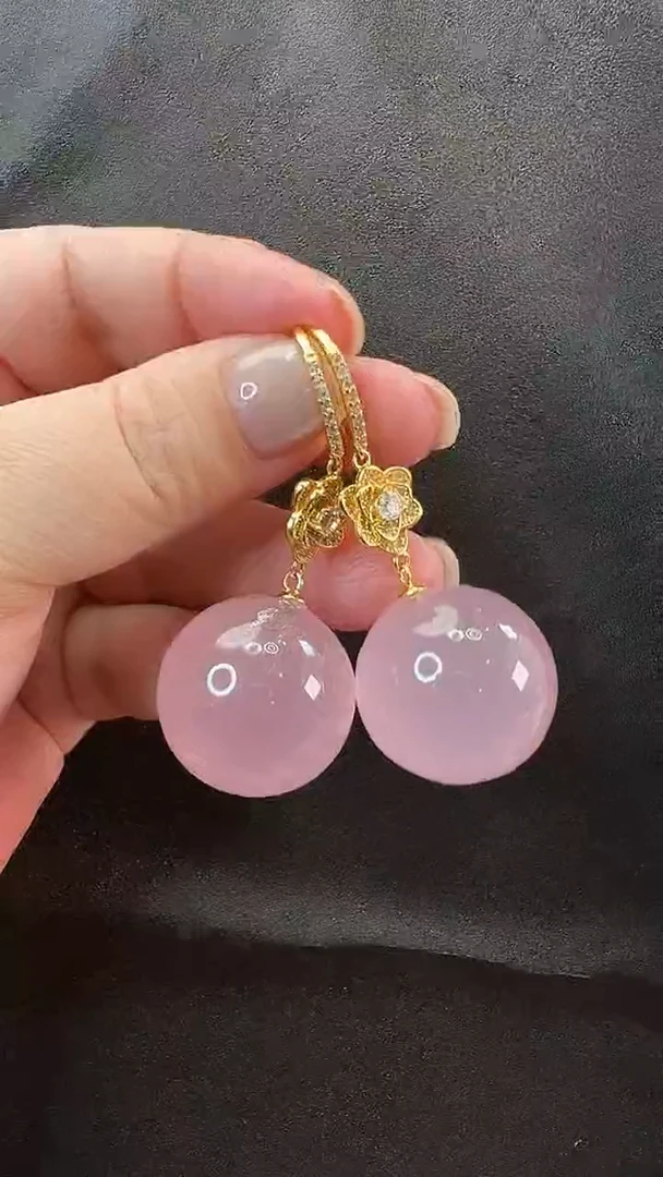 水晶耳饰银S925镶嵌耳环