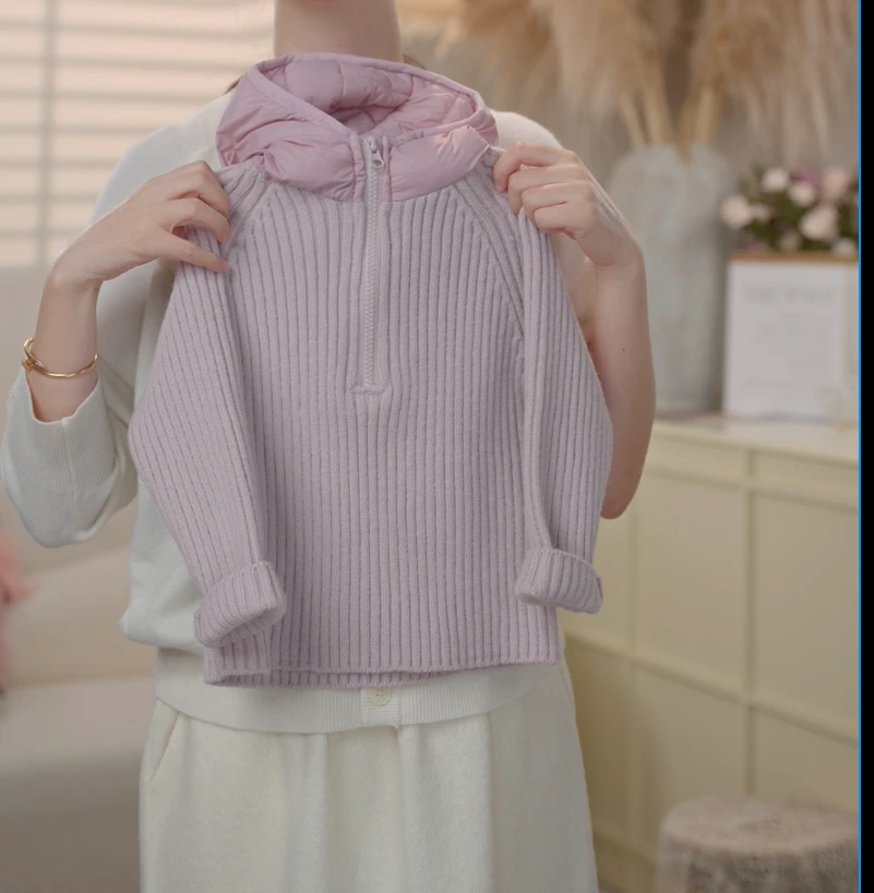 【现货】2024冬季韩版儿童套头连帽毛衣241102C