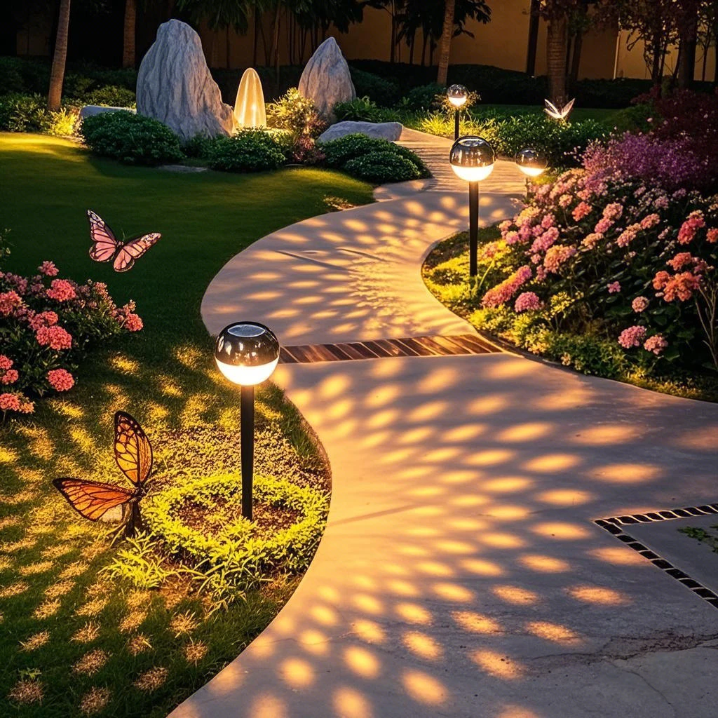 太阳能庭院灯草坪灯氛围灯防水装饰院子别墅花园布置地插光影灯