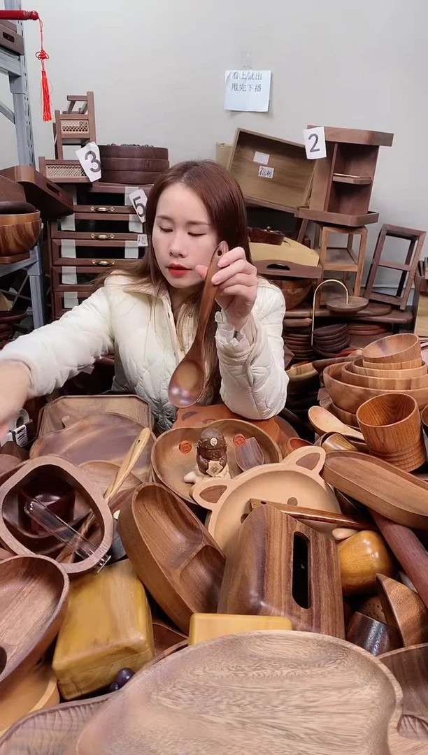 木   柚木小汤勺26*6cm  到手2把  A