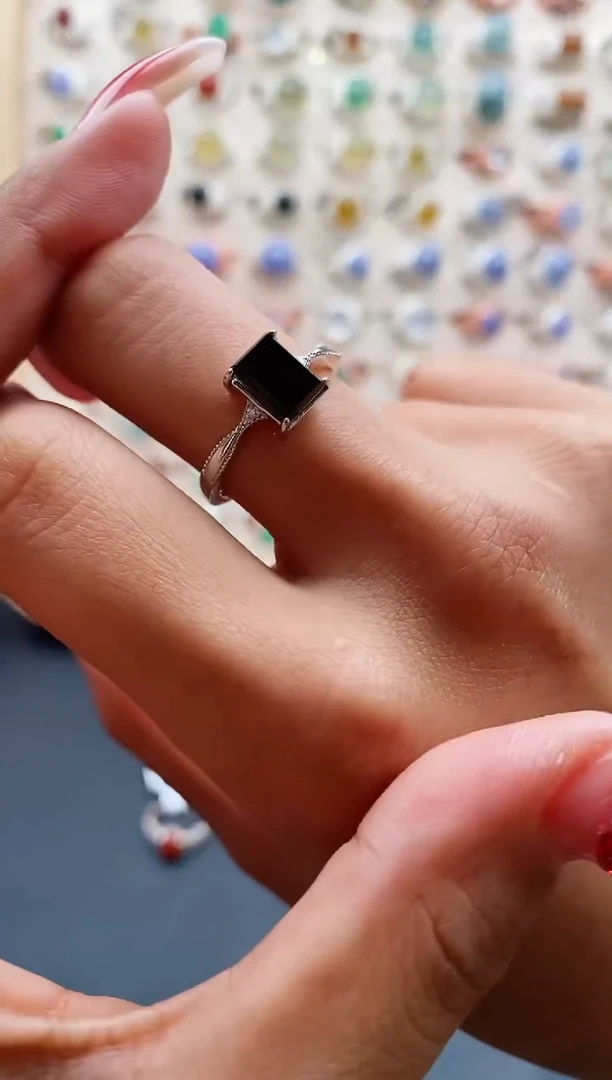 【闪购商品】翡翠戒指银S925镶嵌缅甸天然A货翡翠333 1+8