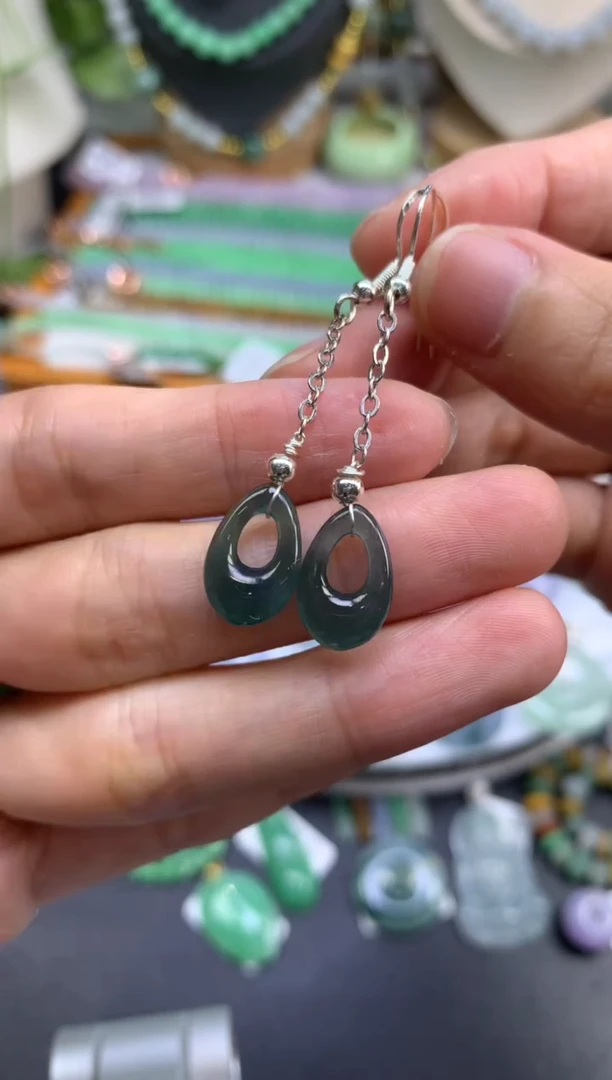 翡翠银S925镶嵌耳饰翡翠多样性发