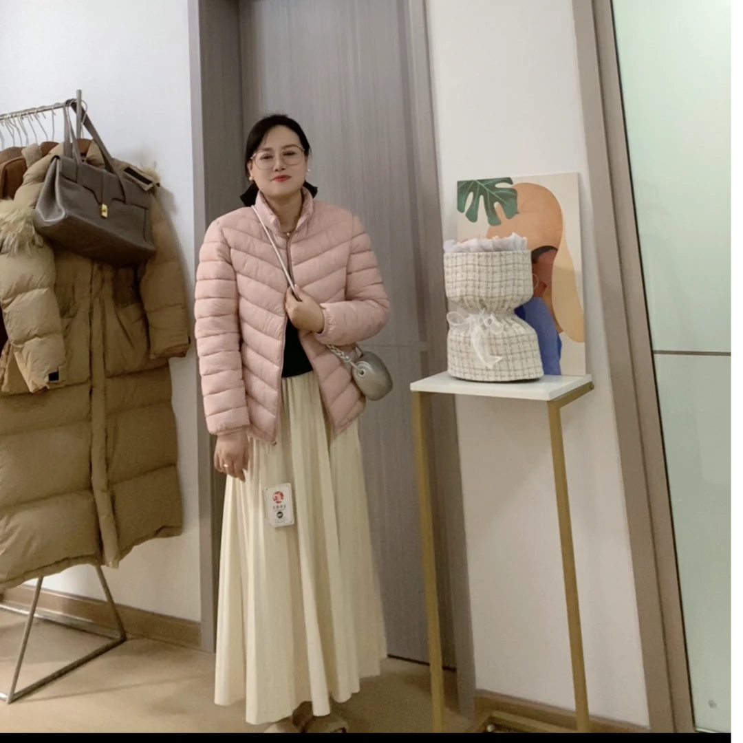 立领拉链女秋冬新款时尚轻薄棉衣外套百搭棉服