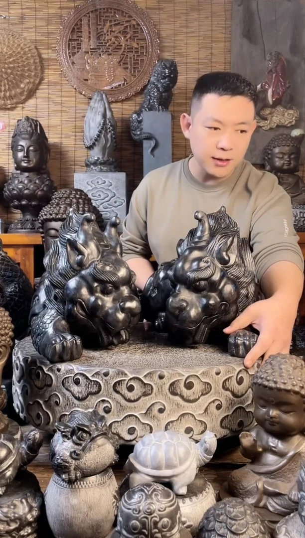 【闪购商品】52貔貅一对天然青石雕刻