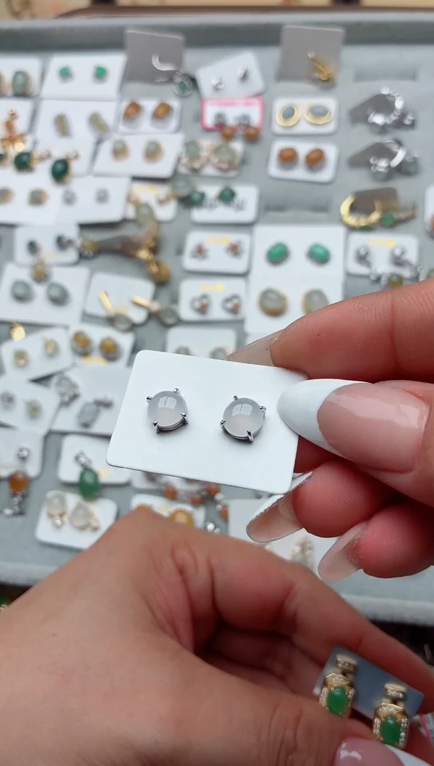 银S925镶嵌戒指翡翠无*无.