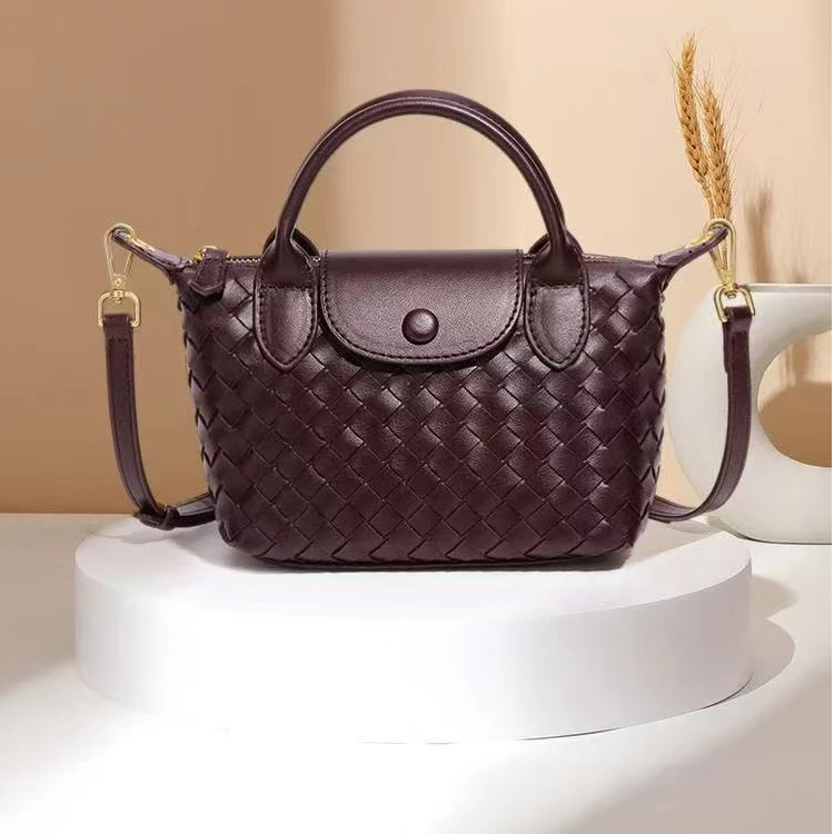 手工编织饺子包单肩斜挎包时尚潮流妈妈包A0527