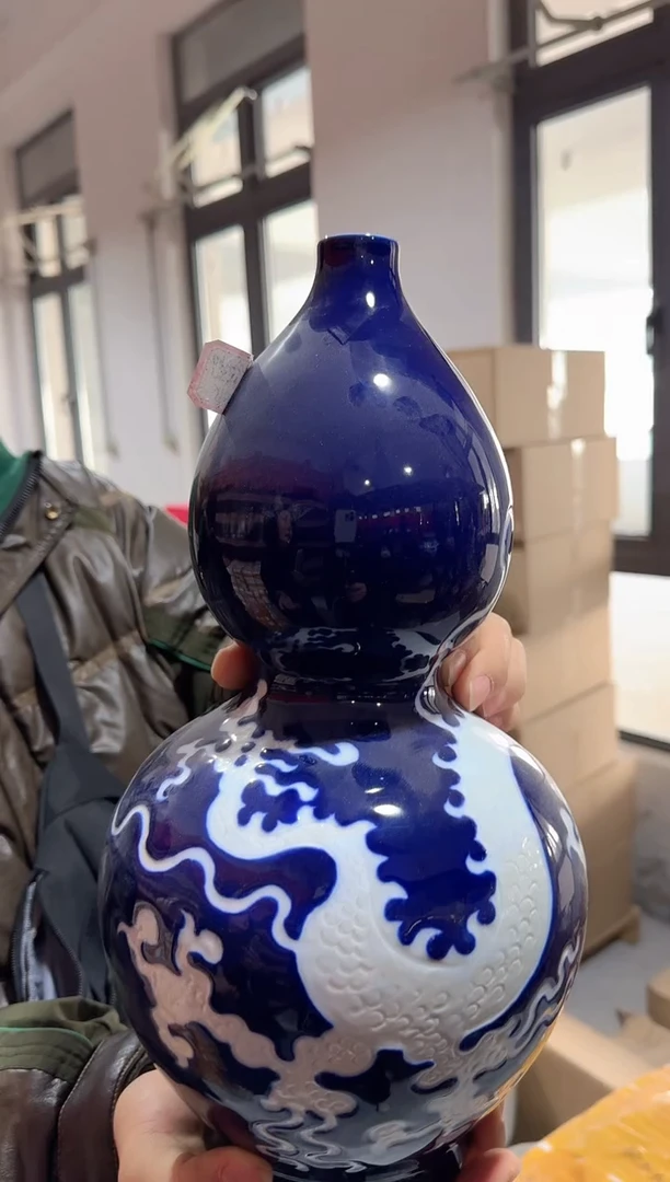 【闪购商品】瓷片陶瓷摆件2号龙纹葫芦