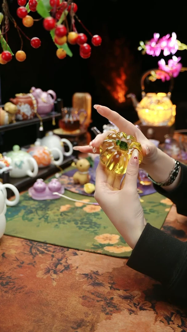 【闪购商品】水晶南瓜盖置摆件