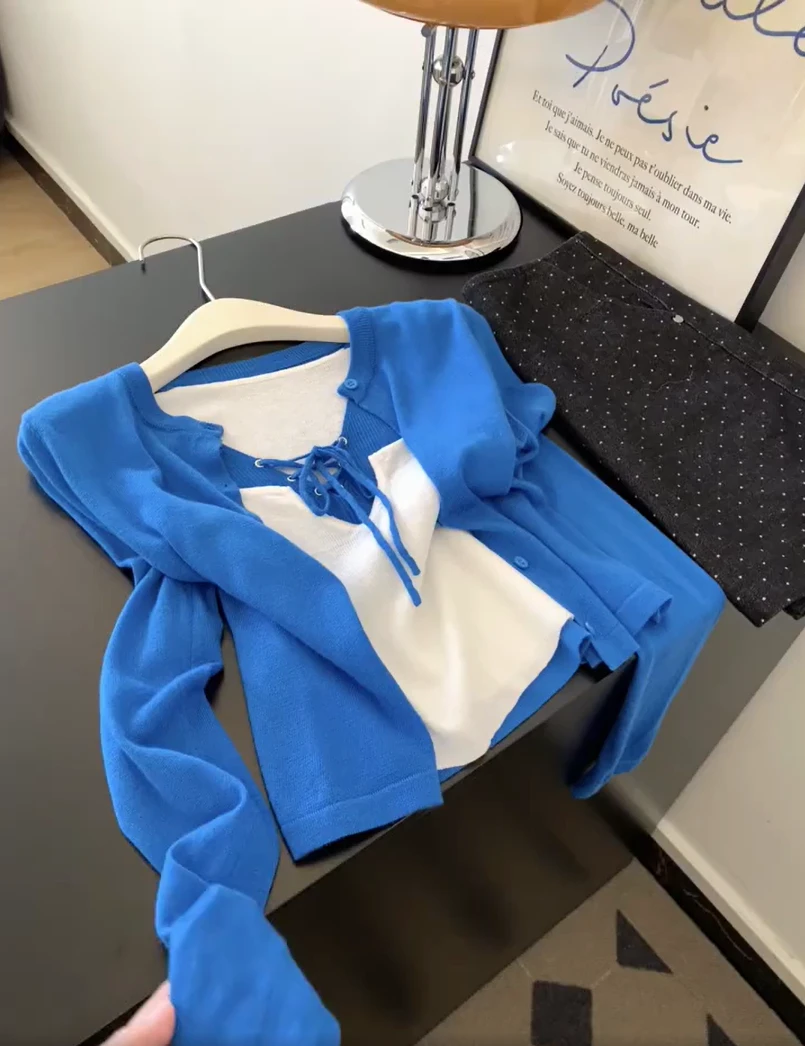 设计感气质外搭坎肩防晒针织开衫女夏季薄款空调罩衫配吊带上衣