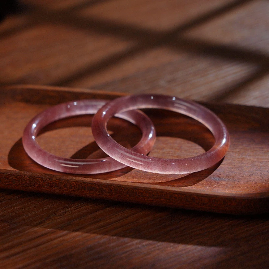 【睿泽鉴宝】石英质玉草莓晶手镯Q(53-63#) 7mm XRR0012