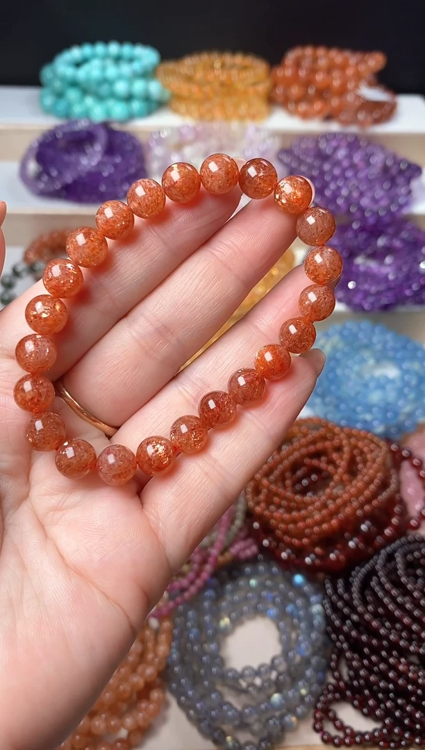 未镶嵌手串长石太阳石17.7