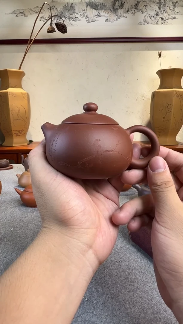 西施 刻绘老壶 半手120cc