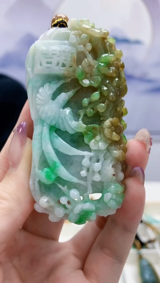 定制翡翠未镶嵌4898jw-毛货挂件42