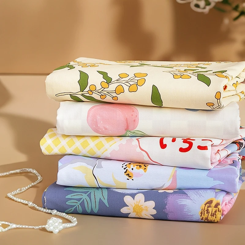 纯棉100%全棉床单单件1.2米单人床用150*230cm 主播展示看花色