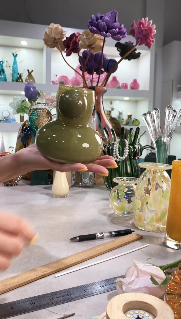 慕忆家手作琉璃花瓶微瑕