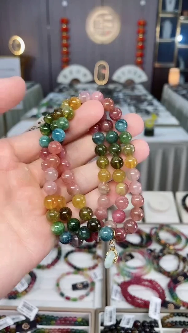 未镶嵌老矿碧玺三圈手串7mm+碧玺xion多样性发一条