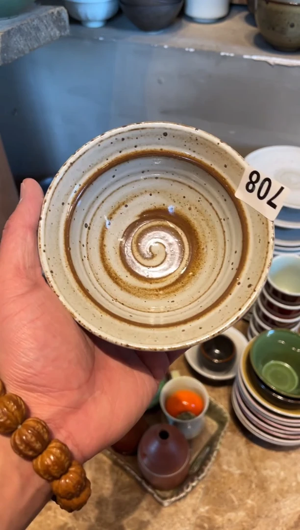 【闪购商品】瓷片708白麻点双圆小碗1个