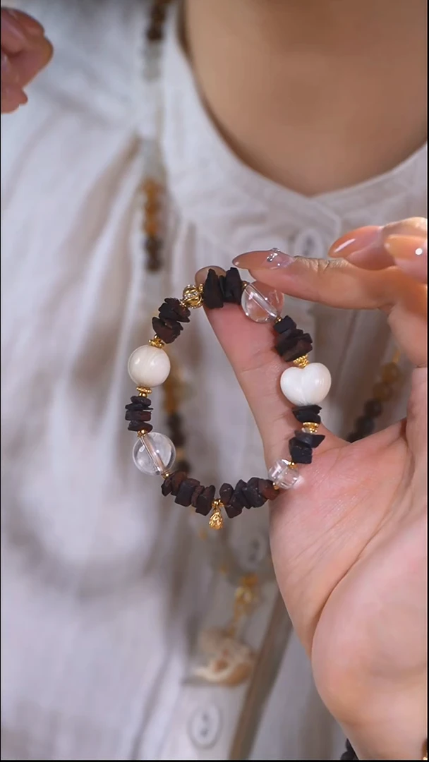 手串/手链/手镯猛犸象牙屁桃圆珠降真单圈