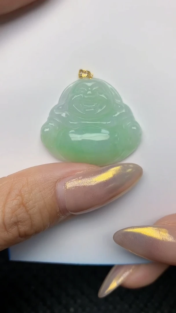 【闪购商品】翡翠18K金镶嵌颈饰 天然翡翠A货