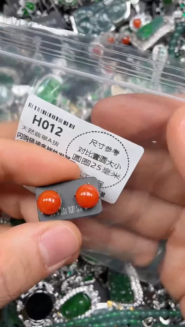 颈饰未镶嵌翡翠H012耳钉