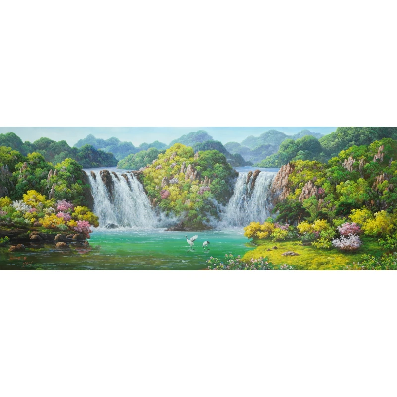 【高端朝鲜画】80x220cm 客厅画沙发背景 纯手工手绘办公室画