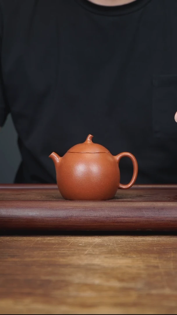 茶壶紫砂150ml 茄段 红降坡