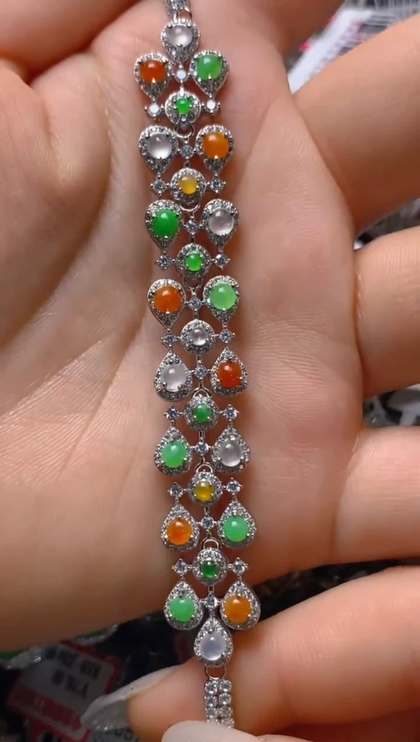 银S925镶嵌戒指翡翠百内无证书