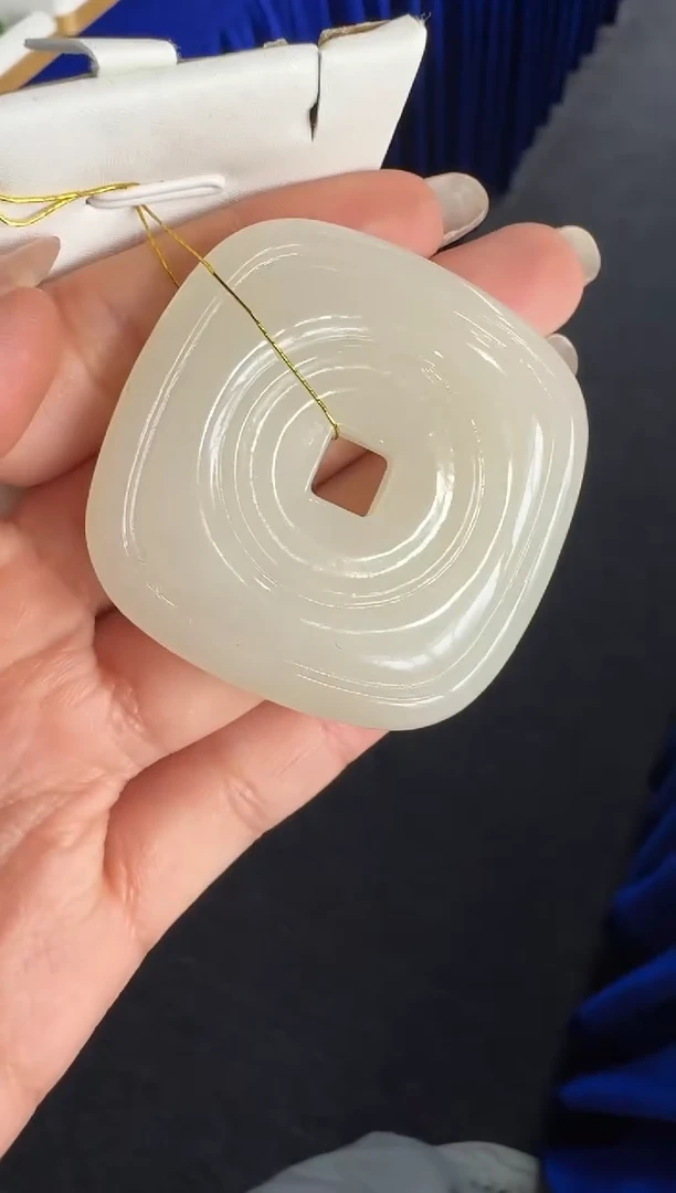 颈饰未镶嵌和田玉仿古平安扣/配绳