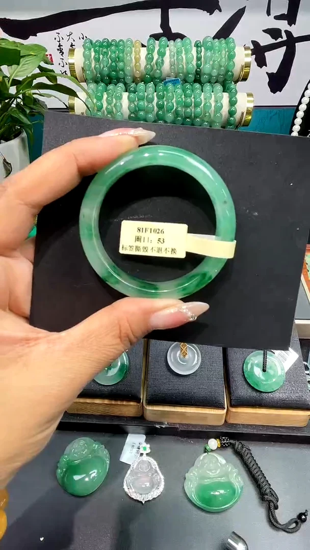 未镶嵌手镯石英质玉（非洲翠）手镯