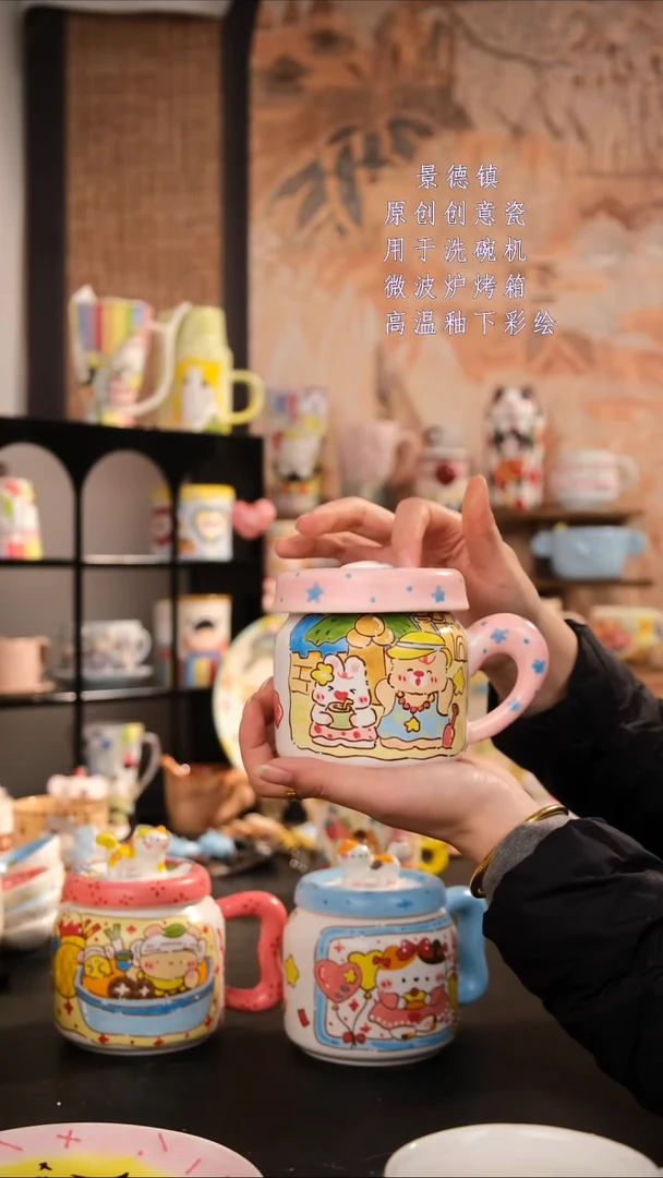 摆件陶旺的可以手工手绘设计师款