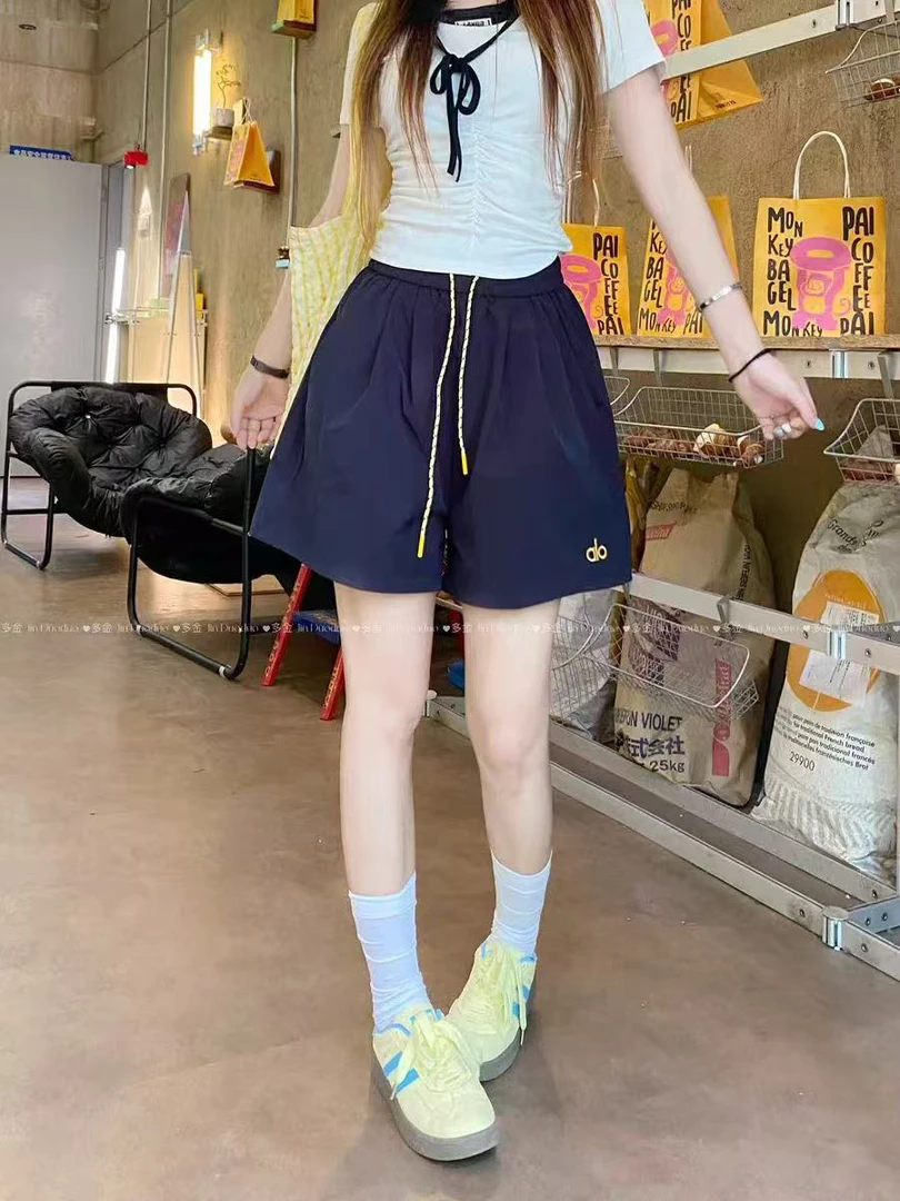 夏季薄款马卡龙速干字母工装裤伞兵裤 H973