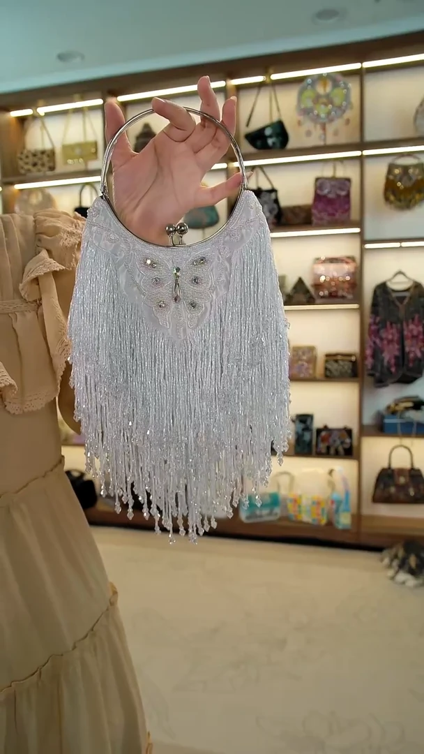 织物45百格汇手工串珠包