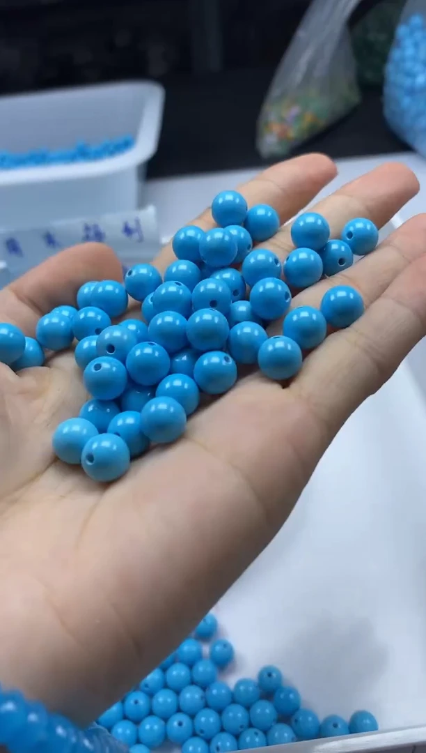 玛瑙/玉髓颈饰未镶嵌W2317高瓷蓝*松8mm*25颗