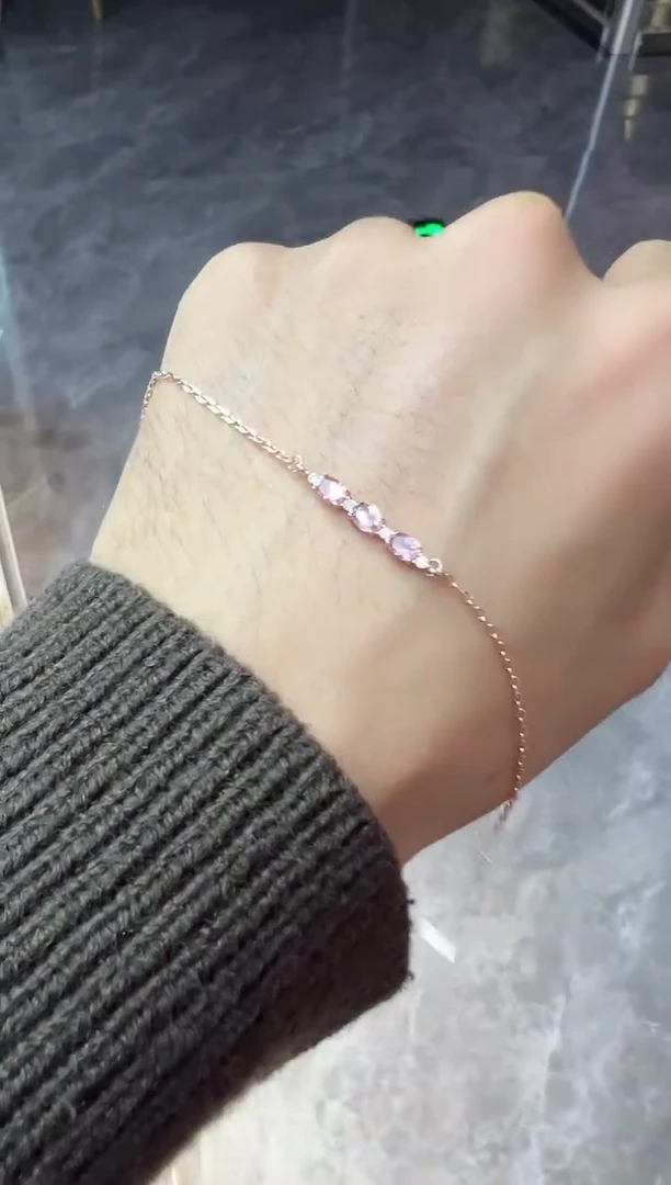 银S925镶嵌手链碧玺14073多样性发其一