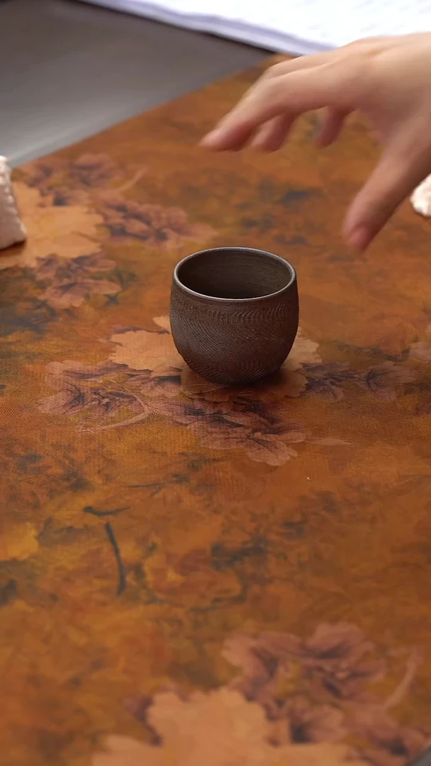 瓷片裸烧水纹主人杯aaa