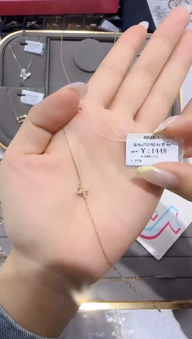18K金镶嵌手链钻石 18K金手链1205